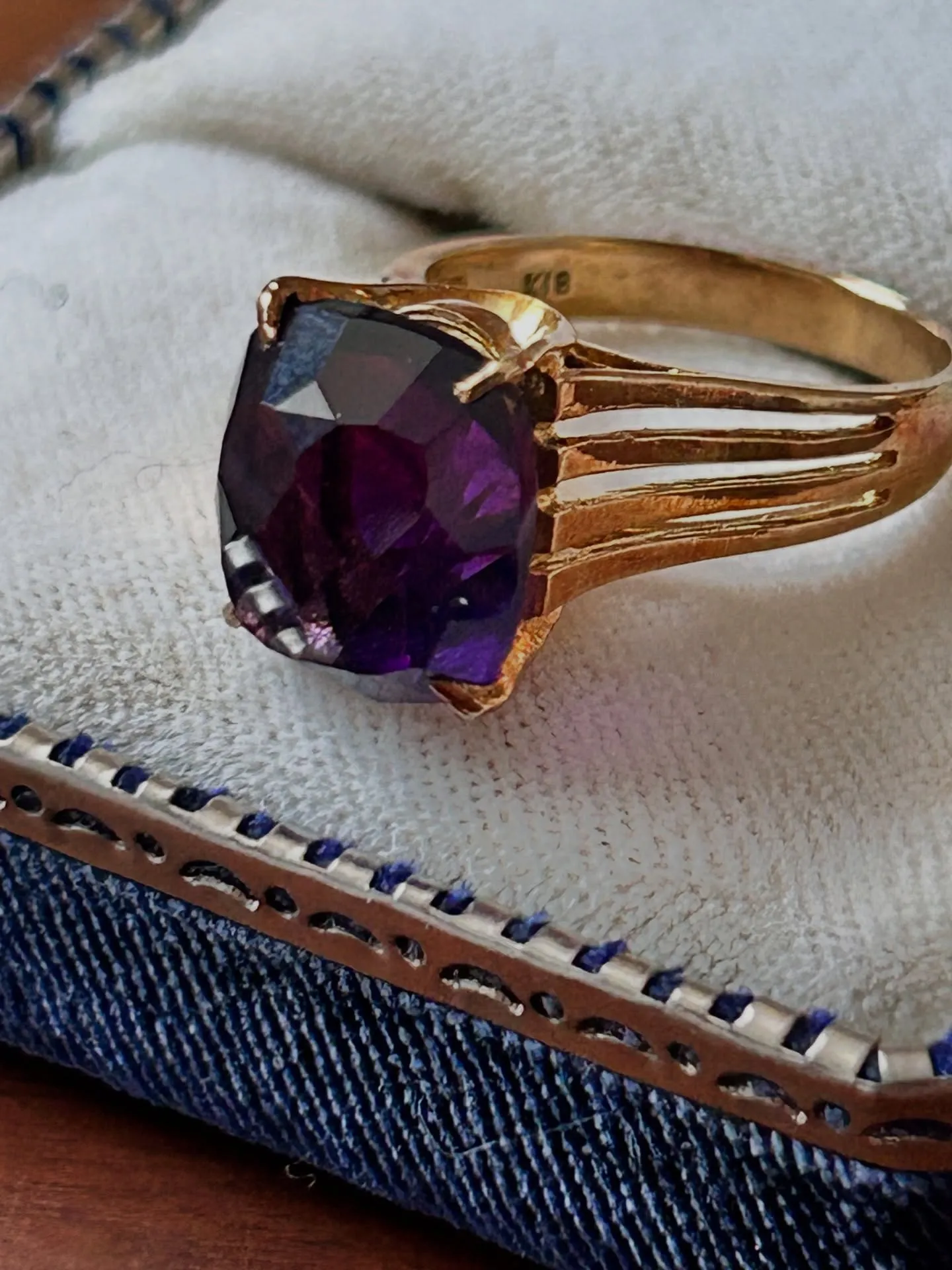 アメシスト・ガーネット K18リング 四日市で買取